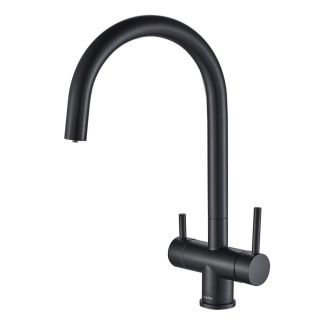 Смеситель для кухни Swedbe Selene Plus K8042BM в комплекте с фильтром Аквафор Морион чёрный